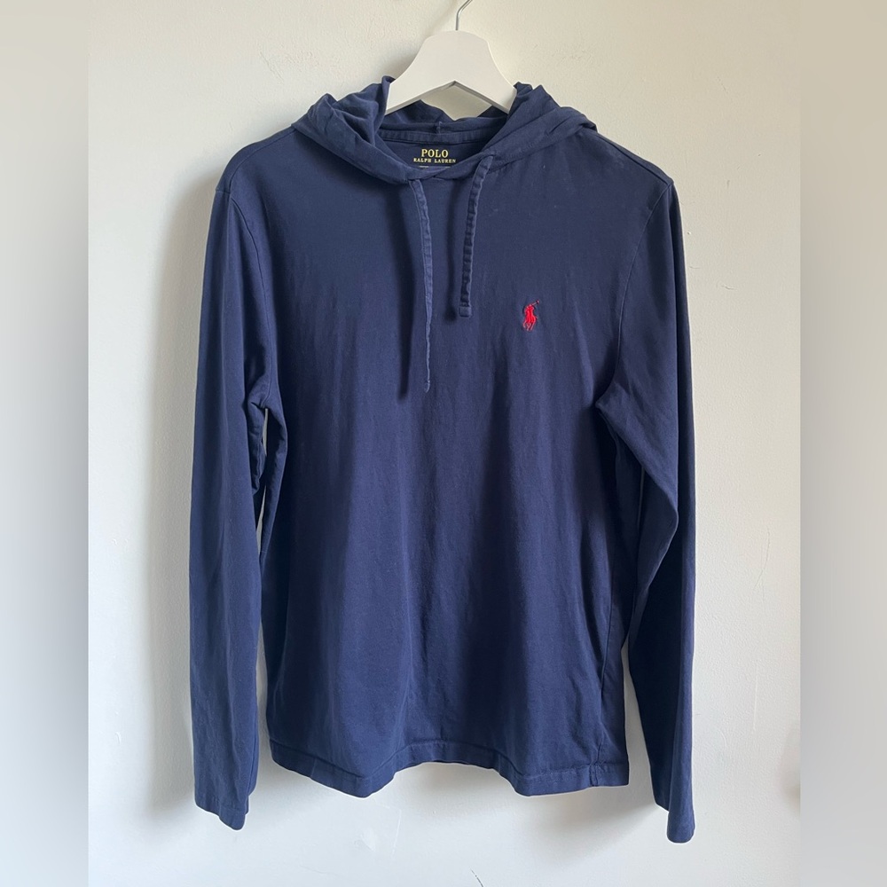 POLO RALPH LAUREN Hoodie Mens Small Navy Lightweight Pullover Pony Classic